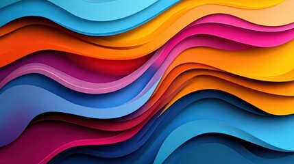 Poster - Abstract colorful wave patterns create a vibrant, dynamic visual effect.