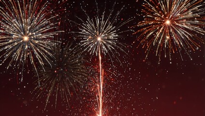 colorful fireworks exploding against a dark night sky.