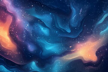 Poster - A vibrant cosmic scene with swirling colors representing the universe.