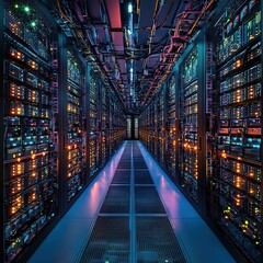 Poster - Exploring data storage efficiency server room technology infrastructure high-tech environment perspective on innovation