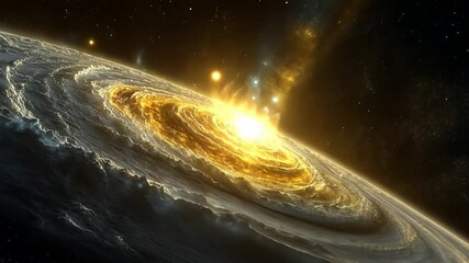 Wall Mural - celestial formation depicting swirling gases and glowing star in vast universe