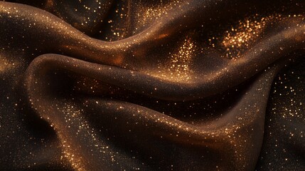 Poster - Luxurious fabric flows gracefully, adorned with glimmers that mimic distant stars. The rich, dark background creates a captivating atmosphere, ideal for celebrations or elegant gatherings at night