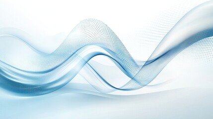Fototapete - Abstract blue wave design with smooth lines and gradients for a modern background.