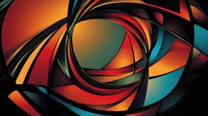 Fototapete - Abstract swirling shapes in vibrant colors create a dynamic visual experience.