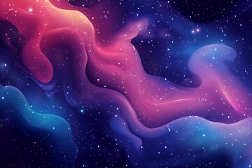 Poster - A vibrant cosmic background with swirling colors and stars, ideal for digital art projects.