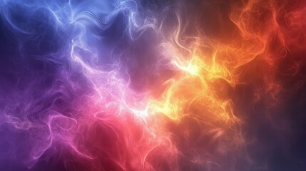 Poster - Abstract swirling colors in vibrant hues of purple, blue, orange, and red.