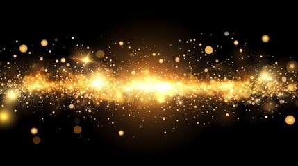 Wall Mural - On a dark blue backdrop, blurred bokeh lights form a festive Christmas and New Year template, illuminated by shimmering, defocused stars and sparkles.