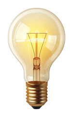 Aufkleber - Illuminated incandescent light bulb with glowing filament, bright idea concept