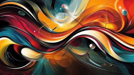 Poster - Abstract swirling patterns in vibrant colors create a dynamic visual experience.