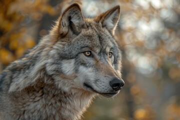  Grey Wolf Canis lupus Portrait   captive animal