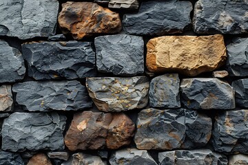 Wall Mural - Rugged Stone Wall Texture for Natural and Rustic Design Backgrounds