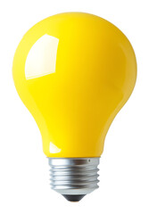Aufkleber - Yellow light bulb with reflective surface in transparent background, creativity and innovation concept