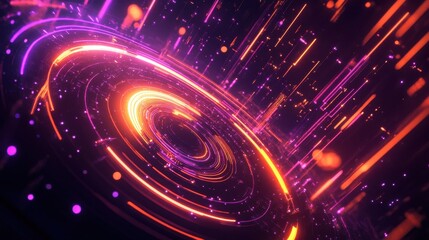 Aufkleber - A vibrant, abstract representation of energy and motion with swirling light patterns.