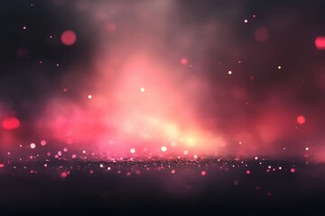 Aufkleber - Abstract dark pink and red gradient background with bokeh lights, glittering and glowing lights, romantic and dreamy atmosphere, for product presentation backgrounds