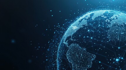Poster - A digital representation of Earth with network connections symbolizing global connectivity.