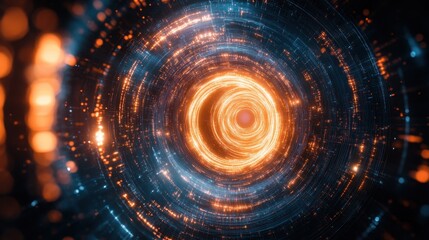Poster - A vibrant, swirling tunnel of light representing energy and motion.