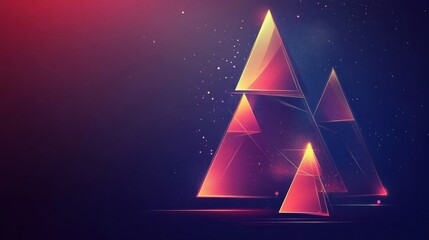 Poster - Abstract geometric shapes with vibrant colors and gradients, creating a modern digital aesthetic.