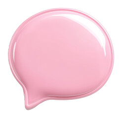 Aufkleber - Pink 3d speech bubble isolated on transparent background