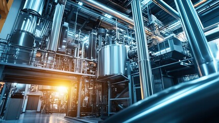 Poster - A high-tech industrial machinery system operating in a modern factory.