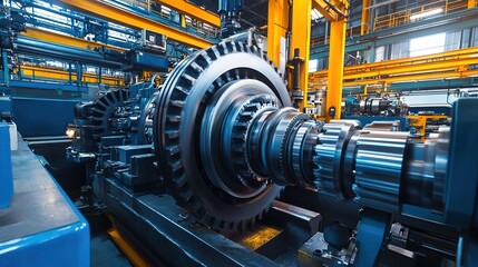 Poster - Heavy-duty industrial machinery working on a large-scale production line.