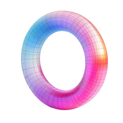 Fototapete - Colorful 3D Torus With a Gradient Design Showcasing Vibrant Blues and Pinks in a Visually Appealing Abstract Pattern