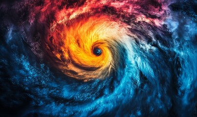 hurricane radar map showing intense weather patterns in vivid colors, storm tracking concept with ge