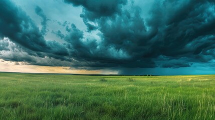 Poster - A panoramic view of the horizon with ominous storm clouds in the distance reinforcing the need for constant weather monitoring.