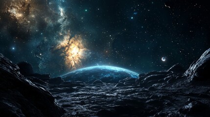 Wall Mural - a dark outer space backdrop 