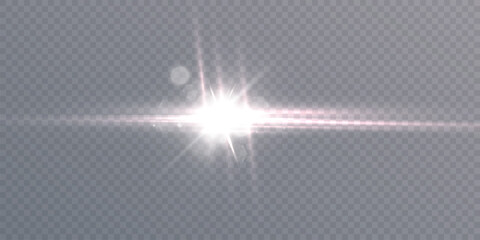 Aufkleber - Bright light effect with rays and glare shines with colorful light for vector illustration.	