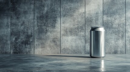 Poster - Blank Aluminum Can Mockup on textured Cement background., Template for soda, drinks, beer