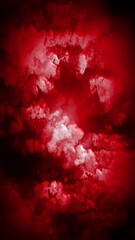 Wall Mural - vertical glassy red cloudy abstract background 4k loop features cloudy glassy formations moving and 