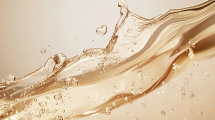 Poster - Elegant Water Splash with Bubbles on Gradient Background