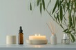 © Ms - Wellness tools like candles and aromatherapy oils create a calming atmosphere.