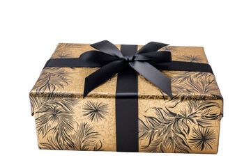 Wall Mural - Two elegant gift boxes wrapped with stylish black ribbons and bows, creating a luxurious and festive appearance for celebrations or special occasions.