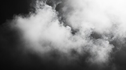 Aufkleber - Thick Billowing Smoke in Monochrome for Atmospheric and Dramatic Contexts : Generative AI