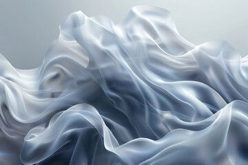 Poster - an elegant and abstract spectacle reminiscent of translucent silk fabrics gently swaying in the air.  