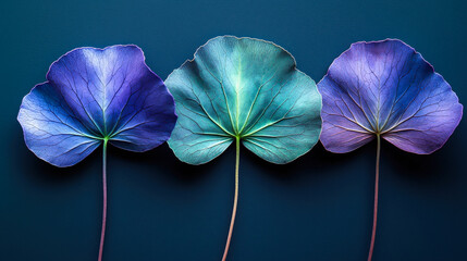 Poster - Colorful leaves arranged in a harmonious display on a dark background showcasing nature's beauty and artistry
