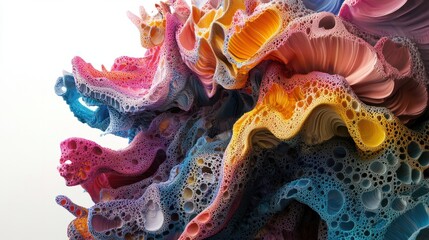 Poster - 3d extruded abstract of flowing colors