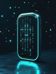 Poster - 5G network internet mobile wireless concept with glowing digital 5g icon on dark backdrop with copyspace. 3D rendering, mockup