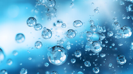 Wall Mural - digital blue bubble skin care products abstract poster background