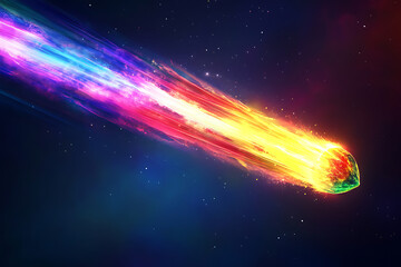 Wall Mural - colorful meteor energy streams resembling comets or fire against a dark background.
