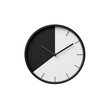 © PixelGen - Modern Black and White Half-Half Wall Clock Design