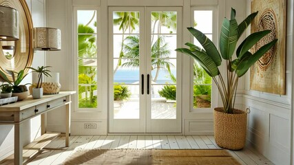 Wall Mural - Coastal Entryway: Tropical Beach House Interior Design