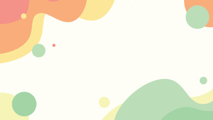 Aufkleber - Pastel abstract shapes background. Fun Wavy Background, 