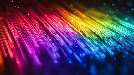 Poster - A colorful, abstract image of light and color. The image is a representation of the spectrum of colors, with each color being a different hue