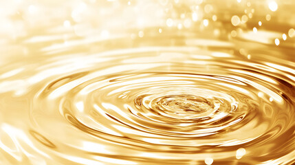 Poster - A shimmering golden ripple effect on water, creating a dynamic and tranquil ambiance with soft reflections and a bright glow
