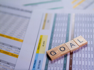 Aufkleber - Business strategy goals financial reports office environment document analysis close-up viewpoint