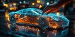 © apk - Futuristic Holographic Car Model with AI Technology for Insurance Analysis and Customization in Automotive Finance and Health Protection