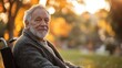 © liang - A close-up portrait of an elderly man in a wheelchair outdoors. The image reflects the challenges of aging, highlighting independence and the reality of senior life