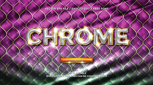 3D rendering Chrome gold text effect animation